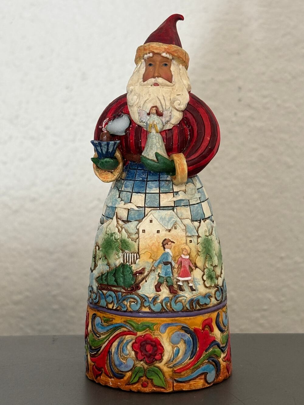 Jim Shore "Simple Gifts" Santa Tree Statue 4008993 Mini Figurine Enesco 2007
